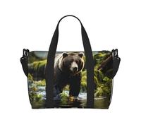 Brown Bear Pounce - Bolsa de viaje impermeable para gimnasio, deportes, vacaciones