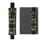 Brown Bear Pounce - Soporte ajustable de piel para bolígrafos, cuadernos, calendarios, tableta, banda elástica, marcapáginas y soporte para lápices