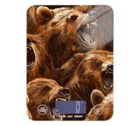 Brown Bear Roaring - Báscula pequeña para alimentos de 11 libras/1 onzas, escala de viaje de cocina de 5 kg/5 g con 4 unidades para cocinar dietas (pilas no incluidas)