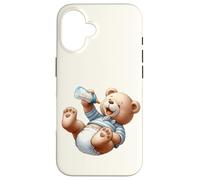 Brown Bear Silly Baby Boy - Oso de Peluche Azul para Baby Shower Carcasa para iPhone 16