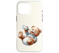Brown Bear Silly Baby Boy - Oso de Peluche Azul para Baby Shower Carcasa para iPhone 16 Pro MAX