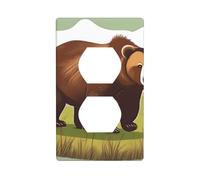 Brown Bear Walking - Placa decorativa para interruptor de policarbonato irrompible para oficina en casa, 1 banda con tornillos