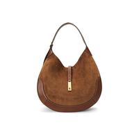 Brown Bolso Shoulder Polo ID grande de ante TALLA ÚNICA