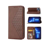 (Brown)Business Style Pu Leather Phone Case Folio For Iphone 12 Pro With Card Holder Lenyard