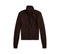 Brown Cárdigan de lana con bufanda XS