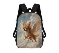 Brown Chihuahua with Angel Wings Small Dog Memorial Art Angel Dog Mochila Escolar Para Niños Mochila Escolar Impresa En 3D Mochila Escolar De Moda Para Niños De Primaria Y Secundaria 17inch