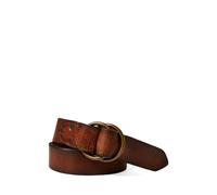 Brown Cinturón de piel con doble anilla 30