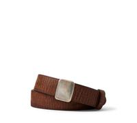 Brown Cinturón de piel con hebilla deslizante 42