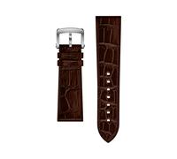 Brown Correa de reloj de piel de caimán L