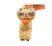 (brown) Creative Cat Shape Keychain Charm Animal Toy Keyring Soft Plush Animal Pendant Decoration Women Backpack Accessories Gray