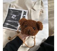 (brown) Cute Bear Plush Shoulder Bag For Children Kids Cartoon Messenger Bags kawaii Plush Purses little Girls Stuffed Animals Backpack