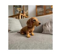 (Brown Dachshund Dog)The Dachshund Dog, Emotional Healing on Demand, Realistic Dachshund Dog Plush with Ultra-Soft Fur and Hug-Like Design, Reali