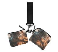 Brown Fierce Viking Warrior - Carteras dobles para mujer, pequeños organizadores de dinero portátiles con bolsillo con cremallera para mujer, 2 paquetes, Guerrero vikingo feroz marrón, 1 size, Casual