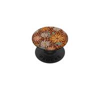 Brown Flowers Meadow Floral Retro Groovy Aesthetic Women PopSockets PopGrip Adhesivo