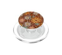 Brown Flowers Meadow Floral Retro Groovy Aesthetic Women PopSockets PopGrip para MagSafe