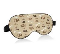 Brown Footprints and Bones Sleep Mask Lightweight Soft Breathable Eye Mask with Adjustable Strap Blackout Eye Mask for Women Men for Travel Night Sleeping