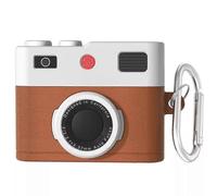 (Brown) for AirPods 4th Generation Case, Retro 3D Camera Protective Silicone Skin Cover