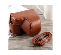 (Brown) Full Body Camera PU Leather Case Bag with Strap for Sony A6300