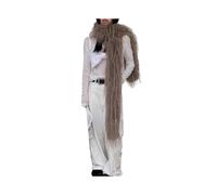(brown) Furry Plush Collar Scarf for Women Teens Thicken Warm Neck Wrap All Matching Shawl Cold Weather Casual Wear Collar Scarf White