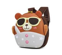(Brown)Gafas de sol Little Bear lindo animal bolsa para libros para niños guardería preescolar y