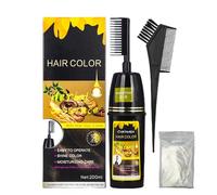 Brown Hair Dye Shampoo 3 en 1, Champú para tinte de pelo castaño oscuro, Shampoo Tinte Negro para Cabello, (200ml Marrón)