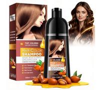 Brown Hair Dye Shampoo 3 en 1, Champú Tinte Castaño Oscuro Cubre Canas, Shampoo para Teñir Canas Tinte Pelo En Minutos para Mujer Hombre (500 ml)