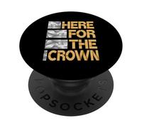 Brown Here For The Crown Gráfico Marrón PopSockets PopGrip Adhesivo