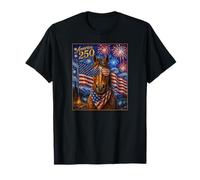 Brown Horse Art America 250 Anniversary 4th of July USA Flag Camiseta