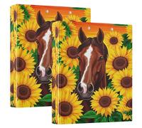 Brown Horse - Carpetas de 3 anillos con 3 anillos de 1.5 pulgadas, con capacidad para 200 hojas, carpetas duraderas de 3 anillos, carpeta de billetes redondos, 12.4 x 10.6 x 2.36 pulgadas, 1 paquete