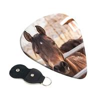 Brown Horses Guitar Plectrum Juego de 6 piezas para guitarra acústica, guitarra eléctrica, bajo, ukelele: fino, mediano y grueso