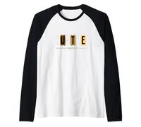 Brown Hustle Harder Brown Graphic Camiseta Manga Raglan