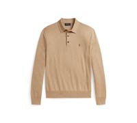 Brown Jersey de algodón con cuello de polo M