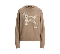 Brown Jersey de algodón con perro de punto S