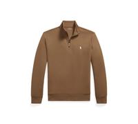 Brown Jersey de punto doble y cremallera corta S