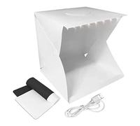 Brown Labrador, Caja De Luz Light Box Estudio de Fotografia Portatil y Plegable Rigido Full con Tiras LED Fondo Blanco y Negro tamaño S M L XL Bolsa de Transporte. (S)