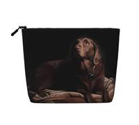 Brown Labrador Retriever - Neceser versátil de viaje, bolsa de maquillaje de cáñamo falso, multiusos, organizador de accesorios cosméticos, Black, Talla única