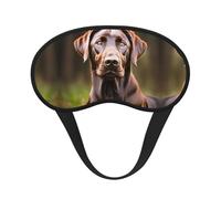 Brown Labrador Retriever Print Sleep Solution - Máscara opaca para dormir con orejeras - Viajes Yoga Meditación
