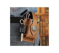 (Brown) Leather Mobile Phone Belt Bag Multifunctional Phone Bag Gifts For Husband Son Father/YY
