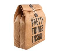 Brown Lunch Bags - Reusable Paper Carry Bags, Eco Friendly Grocery Tote Sack, Durable Craft Lunch Storage Pouch | Washable Food Carrier Container, Retro Style Office School Picnic Packing Bag