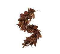 Brown Magnolia Leaf Garland, 6 FT Artificial Brown Magnolia Garland with Pinecones & Berries, Rustic Fall Magnolia Leaves for Christmas & Thanksgiving Decorations (1 pcs)