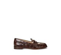 Brown Mocasín Wynnie de piel y loneta cebra EU 36.5