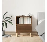 Brown Oak Nightstand 40x35x50 cm with Drawer and Shelf, Solid Eucalyptus Wood Bedside Table for Bedroom, Sturdy and Spacious Storage End Table with Smooth Surface, Easy Assembly Modern Design