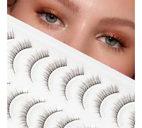 Brown PestañAs Postizas Naturales False Eyelashes Strip Cat Eyelashes Natural Look 10pairs Wispy 100% Handmade PestañAs Postizas Pelo A Pelo Soft and Reusab by Obeyalash (Style-Brown 105)