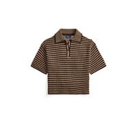 Brown Polo de punto de algodón con rayas XXS
