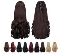 Brown Ponytail Extension,Claw Clip Ponytails 12in Curly 3.8 OZ Fake Hair Extensions Hair pieces SYXLCYGG Wig Girl Synthetic Fluffy&not Tangled