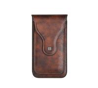 (Brown) Pu Leather Waist Bag Holster For Mobile Phone Under 6.5 Inch, Belt Clip Holster Phone Cover With Hook Clip