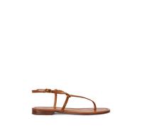Brown Sandalia de piel con anilla EU 41