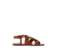 Brown Sandalia de piel con doble anilla EU 35