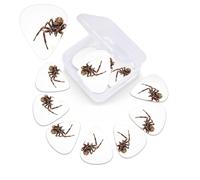 Brown Spider - Púas de guitarra de celuloide de diferentes grosores, paquete de 12 púas de guitarra con caja de almacenamiento personalizada para púas de guitarra acústica