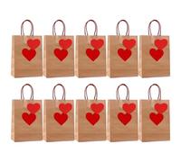 Brown Storage Bags - Brown Storage Pouch, Heart Motif Bags with Holding Items Neatly, Packaging Bag, Party Accessories, Gift Pouch for Valentine Wedding Gathering Party Mother's Day Snacks Toys